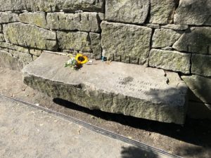 Wall with stone and flower