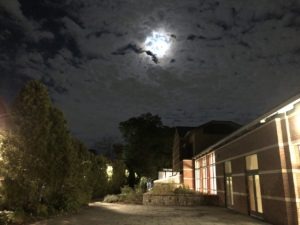 Moon with building