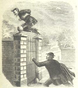 Illustration of Jack jumping over a gate