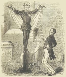 Illustration of Jack scaring someone in a graveyard