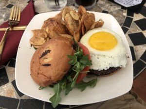 Burger and chips