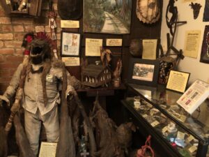 Interior image of museum with rougarou present