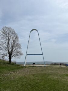 Tall, rounded metal arch