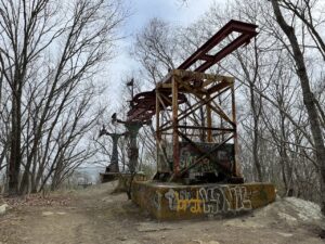 Rusty machine in the woods