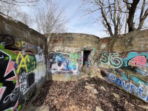 Stone walls with graffiti
