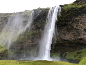 Side view of waterfall